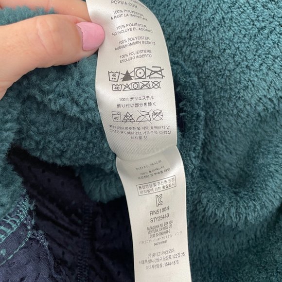 Patagonia Deep Green Fleece Pullover Medium - Picture 7 of 8